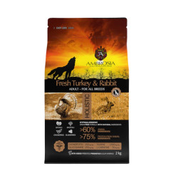 NATURAL TRAINER AMBROSIA GRAIN FREE ADULT SENSITIVE FRESH TURKEY & RABBIT