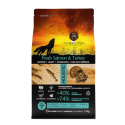 NATURAL TRAINER AMBROSIA GRAIN FREE ADULT MINI STERILIZED FRESH SALMON & TURKEY