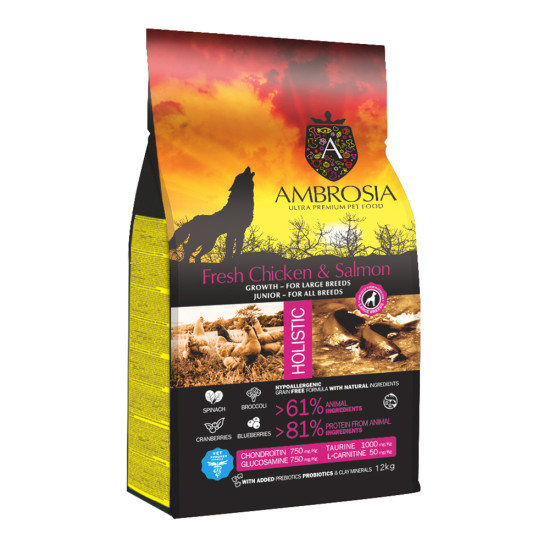NATURAL TRAINER AMBROSIA PUPPY LARGE - CHICKEN & SALMON