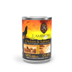 NATURAL TRAINER AMBROSIA GRAIN FREE ADULT FRESH CHICKEN & SALMON 6X