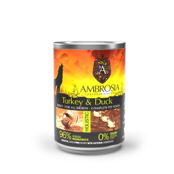 NATURAL TRAINER AMBROSIA GRAIN FREE ADULT SENSITIVE TURKEY & DUCK 6X