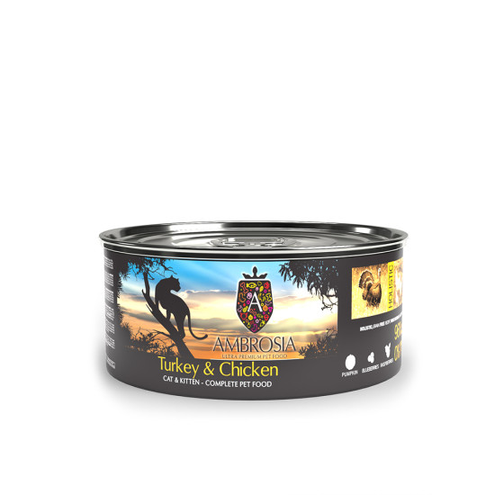 NATURAL TRAINER AMBROSIA GRAIN FREE CAT & KITTEN TURKEY & CHICKEN 12X NATURAL TRAINER AMBROSIA GRAIN FREE CAT & KITTEN TURKEY & CHICKEN 12X