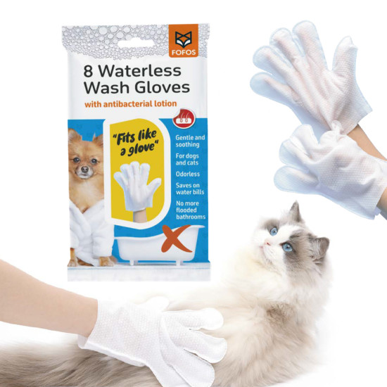 FO Γάντια καθαρισμού Waterless με αντιβακτηριδιακή λοσιόν (8 pcs)