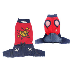 GLEE JUMPSUIT DENIM PAN ΚΟΚΚΙΝΟ 