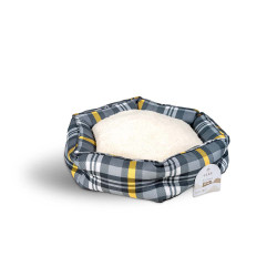 GLEE ΚΡΕΒΑΤΙ ΕΞΑΓΩΝΟ CHEQUERED ΓΚΡΙ ΚΙΤΡΙΝΟ