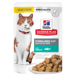 HILL'S SCIENCE PLAN ADULT STERILISED CAT TROUT 12X (ΦΑΚΕΛΆΚΙ)