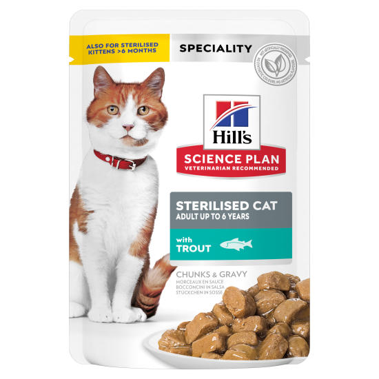 HILL'S SCIENCE PLAN ADULT STERILISED CAT TROUT 12X (ΦΑΚΕΛΆΚΙ)