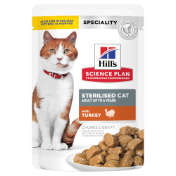HILL'S SCIENCE PLAN ADULT STERILISED CAT TURKEY 12X (ΦΑΚΕΛΆΚΙ)
