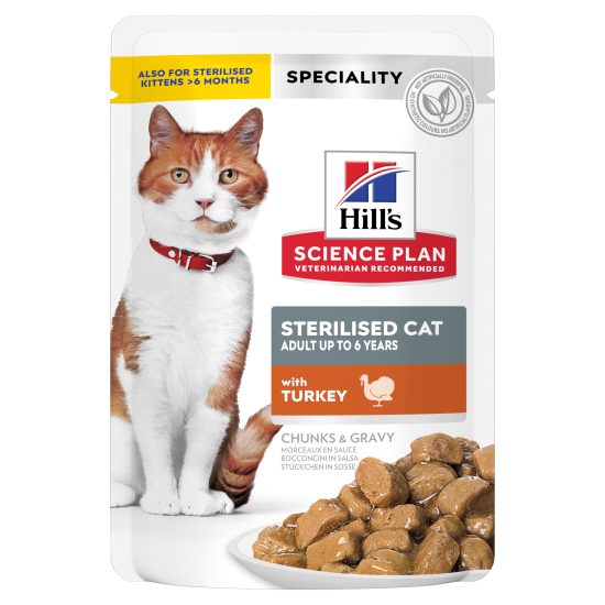 HILL'S SCIENCE PLAN ADULT STERILISED CAT TURKEY 12X (ΦΑΚΕΛΆΚΙ)