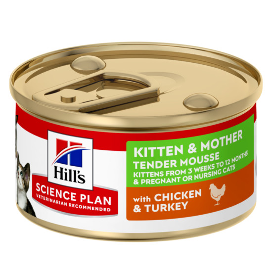HILL'S SCIENCE PLAN KITTEN & MOTHER MOUSSE CHICKEN & TURKEY 24X