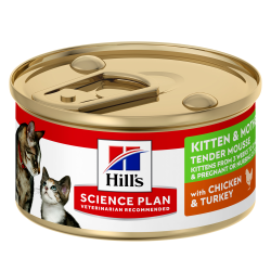 HILL'S SCIENCE PLAN KITTEN & MOTHER MOUSSE CHICKEN & TURKEY 24X
