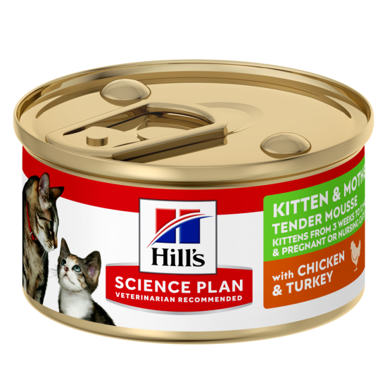 HILL'S SCIENCE PLAN KITTEN & MOTHER MOUSSE CHICKEN & TURKEY 24X