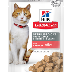 HILL'S SCIENCE PLAN ADULT STERILISED CAT SALMON 12X (ΦΑΚΕΛΆΚΙ)