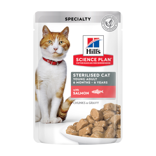 HILL'S SCIENCE PLAN ADULT STERILISED CAT SALMON 12X (ΦΑΚΕΛΆΚΙ)