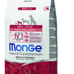MONGE NATURAL SUPERPREMIUM PUPPY & JUNIOR MINI ΜΕ ΚΟΤΌΠΟΥΛΟ