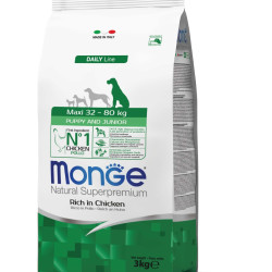 MONGE NATURAL SUPERPREMIUM PUPPY & JUNIOR MAXI ΜΕ ΚΟΤΌΠΟΥΛΟ