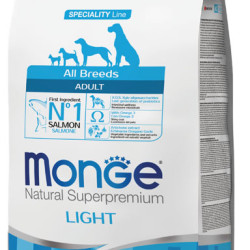 MONGE LIGHT ADULT ALL BREEDS ΜΕ ΣΟΛΟΜΌ & ΡΎΖΙ