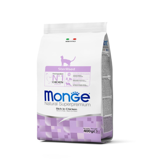 MONGE NATURAL SUPERPREMIUM STERILIZED ADULT ΜΕ ΚΟΤΌΠΟΥΛΟ