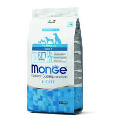 MONGE NATURAL SUPERPREMIUM LIGHT ADULT ALL BREED ΜΕ ΣΟΛΟΜΌ & ΡΎΖΙ