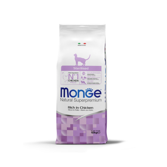 MONGE NATURAL SUPERPREMIUM STERILIZED ADULT ΜΕ ΚΟΤΌΠΟΥΛΟ