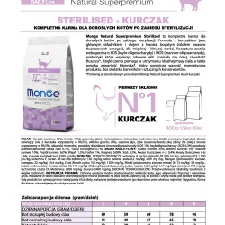 MONGE NATURAL SUPERPREMIUM STERILIZED ADULT ΜΕ ΚΟΤΌΠΟΥΛΟ