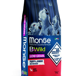 MONGE BWILD LOW GRAIN PUPPY & JUNIOR ΜΕ ΕΛΆΦΙ