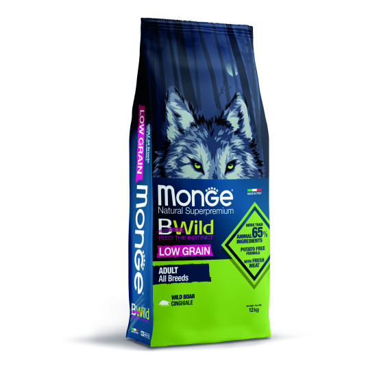 MONGE BWILD LOW GRAIN ADULT ΜΕ ΑΓΡΙΟΓΟΎΡΟΥΝΟ