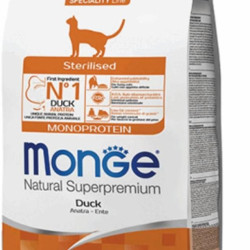 MONGE NATURAL SUPERPREMIUM STERILIZED ADULT ΜΕ ΠΆΠΙΑ ΜΟΝΟΠΡΩΤΕΪΝΙΚΉ