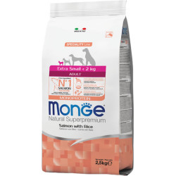 MONGE NATURAL SUPERPREMIUM ADULT EXTRA SMALL ΜΕ ΣΟΛΟΜΌ & ΡΎΖΙ