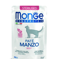 MONGE MONOPROTEIN STERILIZED ADULT ΜΕ ΜΟΣΧΆΡΙ 28X