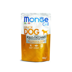 MONGE GRILL PUPPY & JUNIOR ΜΕ ΚΟΤΌΠΟΥΛΟ & ΓΑΛΟΠΟΎΛΑ 24X