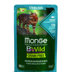 MONGE BWILD STERILISED - TUNA WITH SHRIMPS AND VEGETABLES 28X