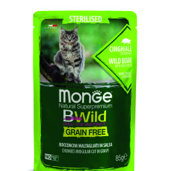 MONGE BWILD STERILISED - WILD BOAR WITH VEGETABLES 28X