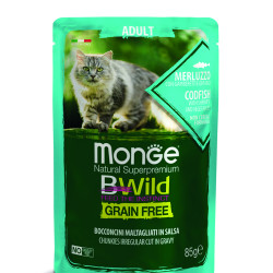 MONGE BWILD ADULT - CODFISH WITH SHRIMPS AND VEGETABLES 28X