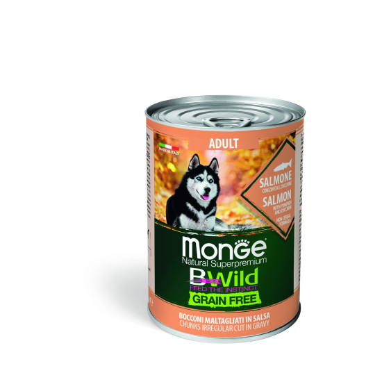 MONGE BWILD SALMON WITH PUMPKIN AND ZUCCHINI
