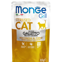 MONGE GRILL CAT STERILISED RICH IN COCKEREL 28X