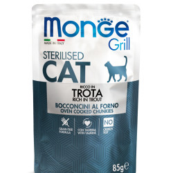 MONGE GRILL CAT STERILISED RICH IN TROUT 28X