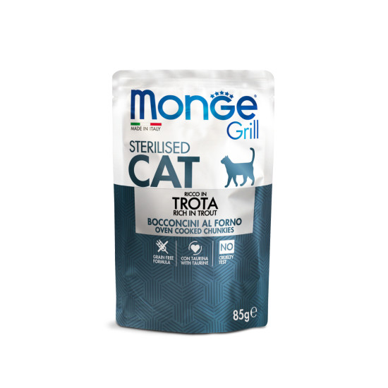 MONGE GRILL CAT STERILISED RICH IN TROUT 28X