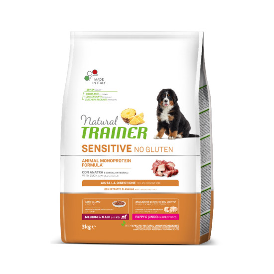NATURAL TRAINER SENSITIVE NO GLUTEN PUPPY & JUNIOR M/M ΠΑΠΙΑ 
