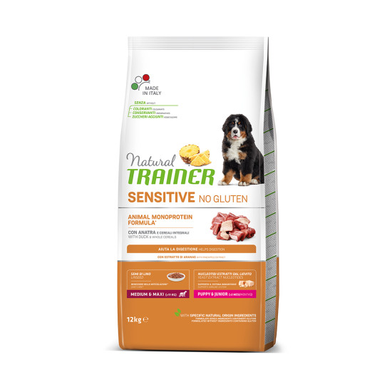 NATURAL TRAINER SENSITIVE NO GLUTEN PUPPY & JUNIOR M/M ΠΑΠΙΑ 